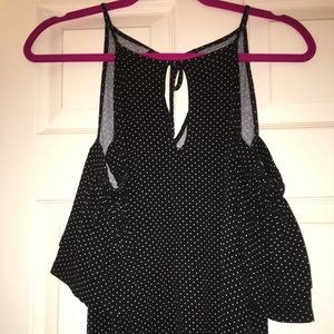 American Eagle off the shoulder polka dot shirt